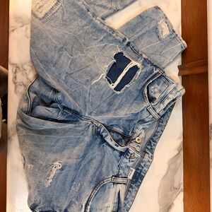 H&M Light Blue Distressed Boyfriend Jeans